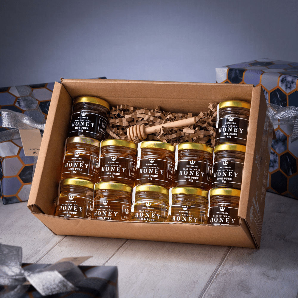 The Ultimate Pure Honey Sampling Experience - 12 Jar Taster Box - Maters & Co