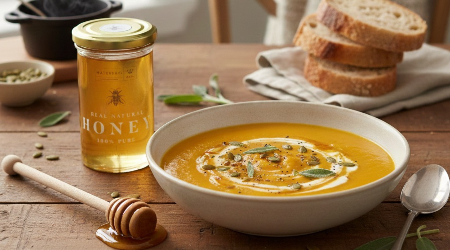 Roasted Butternut Squash Soup with Honey and Sage