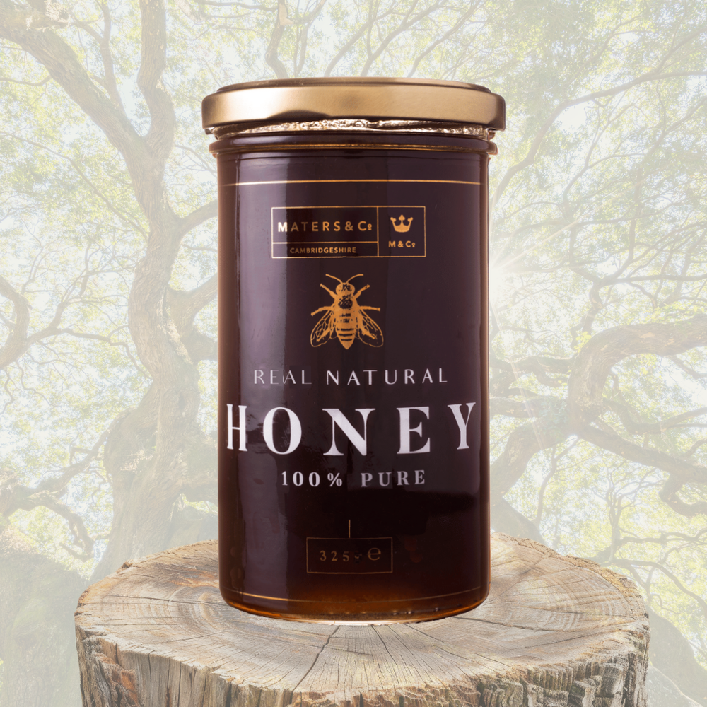 Maters and Co Premium Raw Oak Honey 325g - Dark Forest Honey Jar