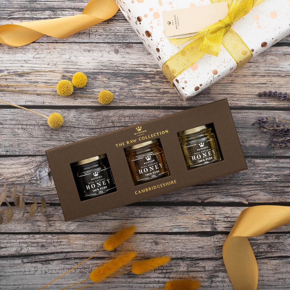 Gift box of 6 honeys and honey spoon - Maison Sauveterre