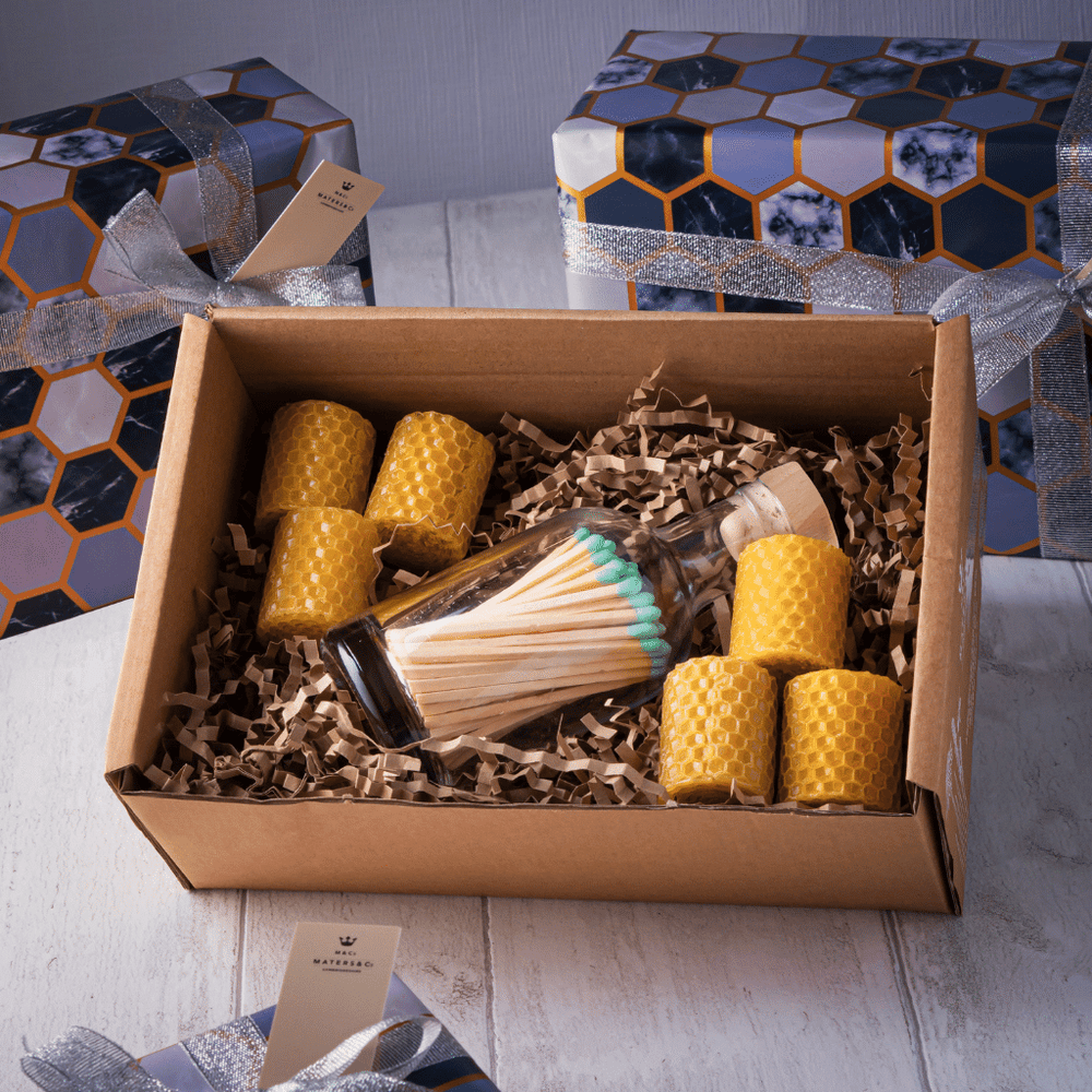 
            
                Load image into Gallery viewer, Pure Beeswax Mini Candle &amp;amp; Luxury Matches Gift Set - Maters &amp;amp; Co
            
        