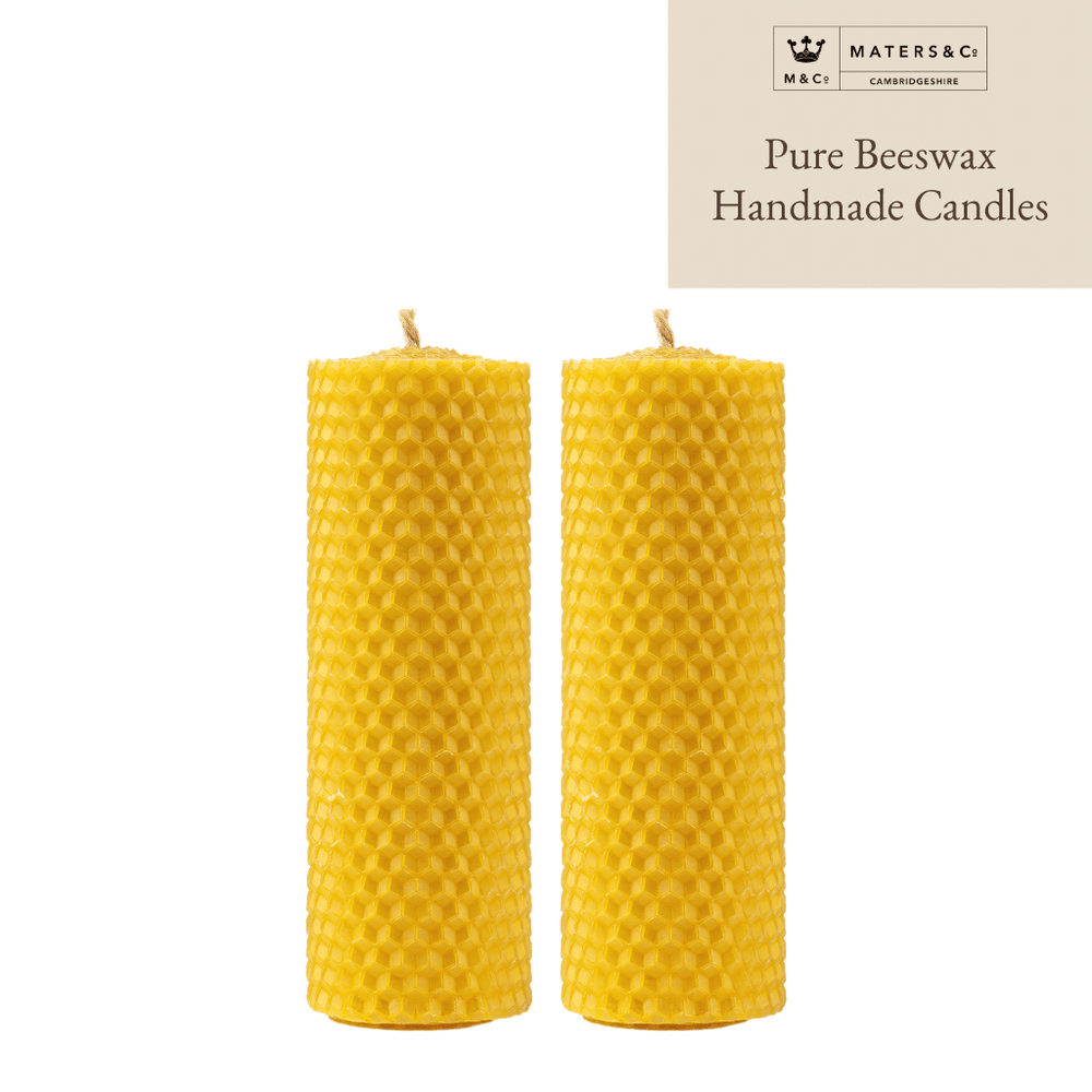 Pure Handmade Beeswax Pillar Candle 10cm x 3.5cm - Maters & Co
