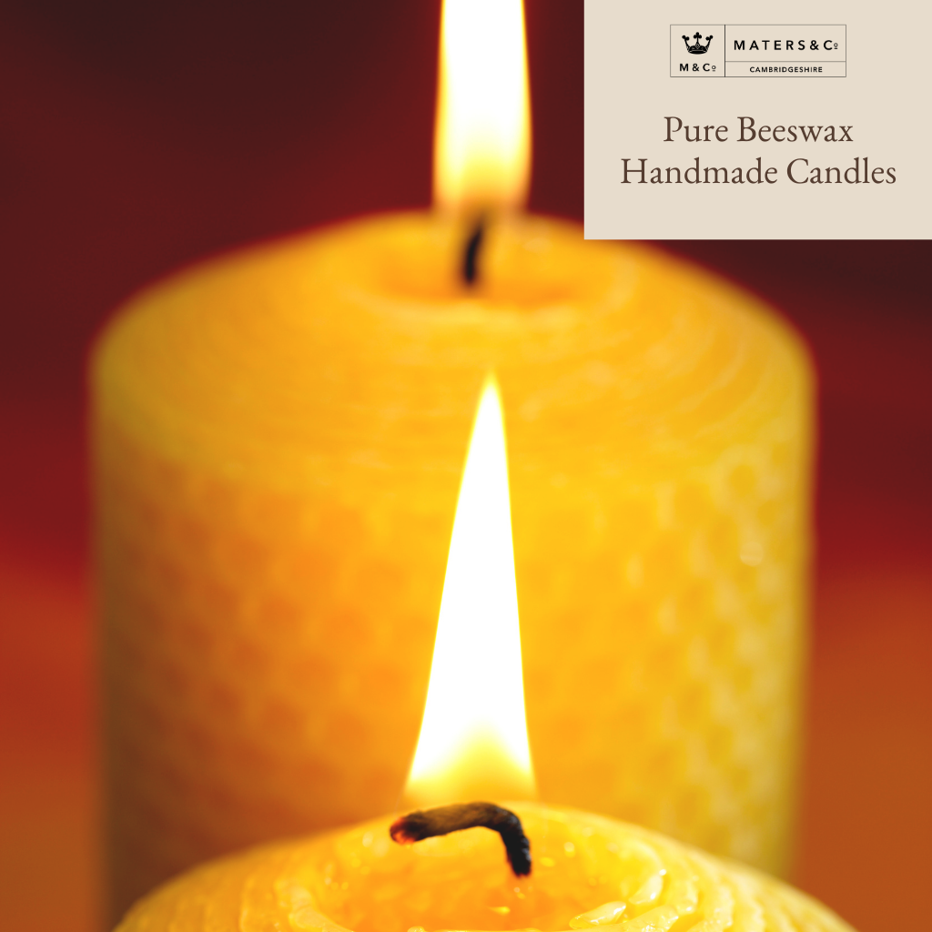 Pure Handmade Beeswax Chunky Candle 6cm x 6cm - Maters & Co