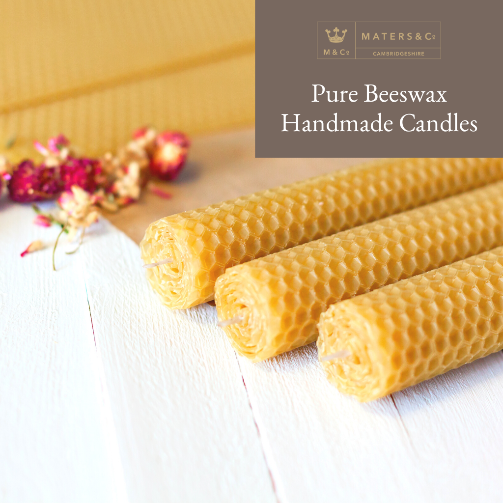 Pure Handmade Beeswax Candles 20cm x 2cm - Maters & Co