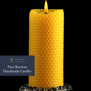 
            
                Load image into Gallery viewer, Pure Handmade Beeswax Pillar Candle 20cm x 5cm - Maters &amp;amp; Co
            
        