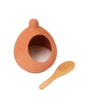 
            
                Load image into Gallery viewer, Terracotta Salt Cellar &amp;amp; Bamboo Wooden Spoon Set - Maters &amp;amp; Co
            
        